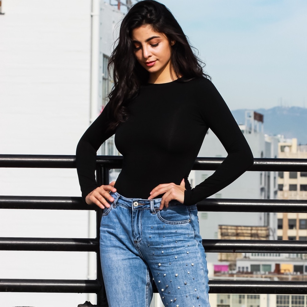 Black Long Sleeve Bodysuit